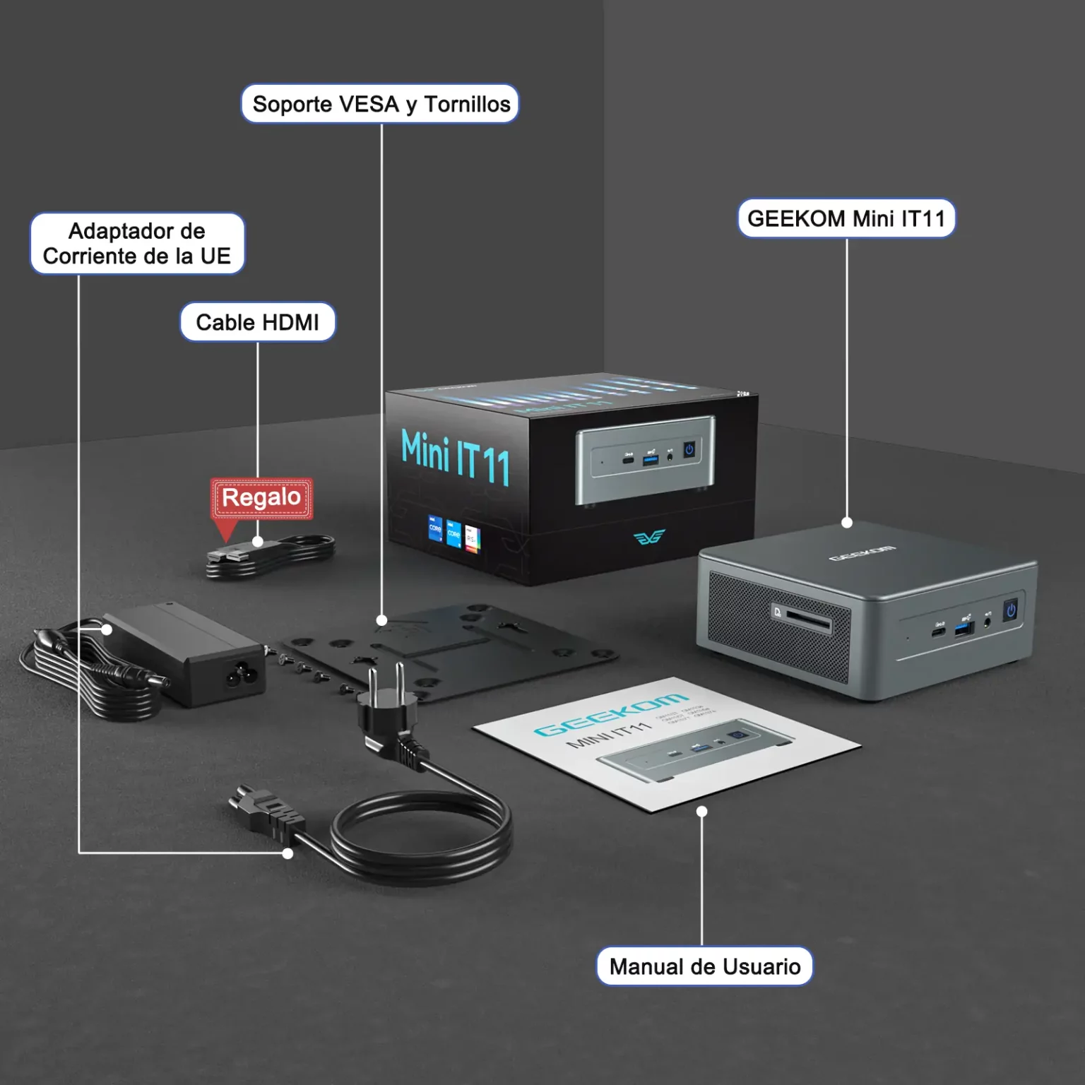 Lista de envases para GEEKOM Mini IT11 Mini PC