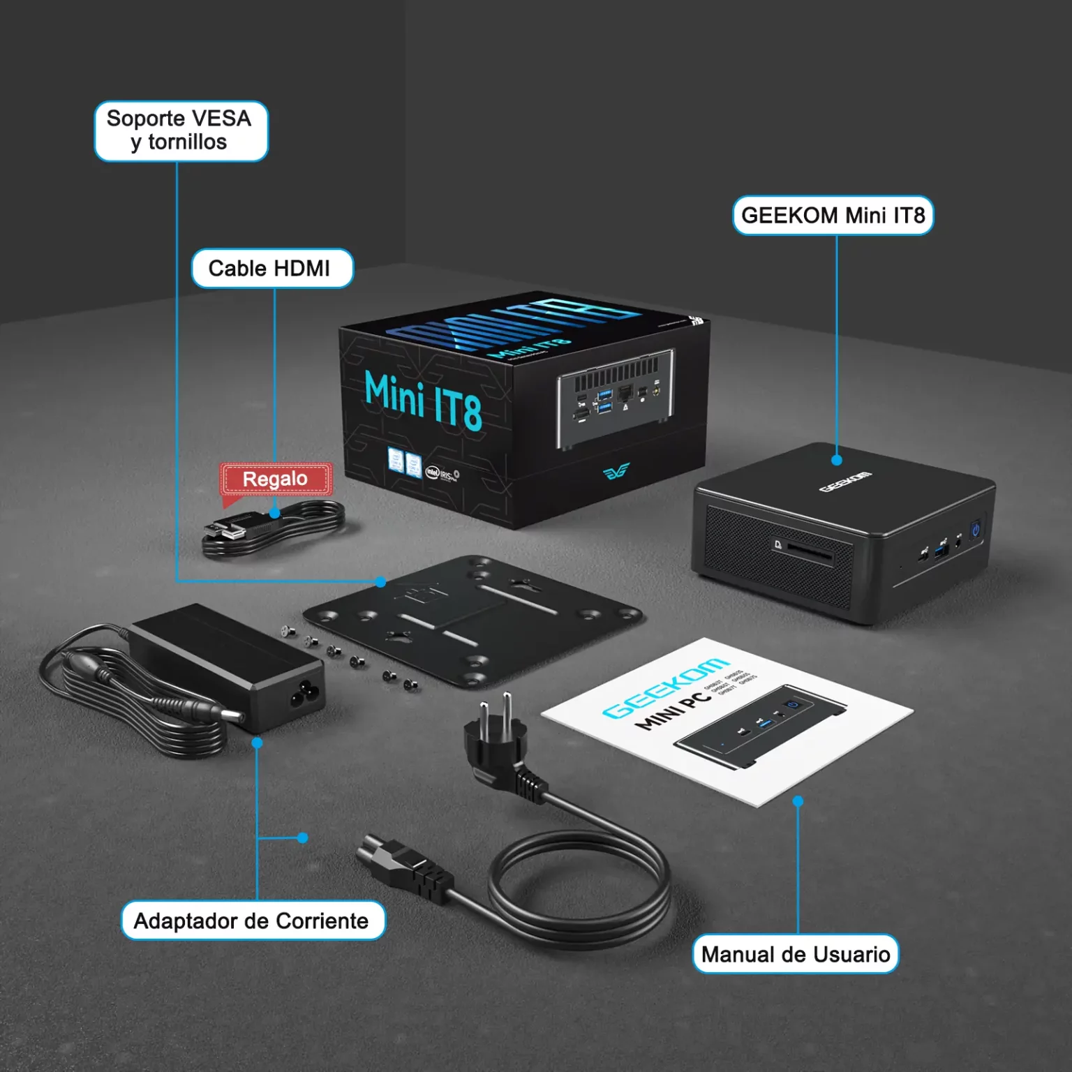 Lista de envases para GEEKOM Mini IT8 Mini PC