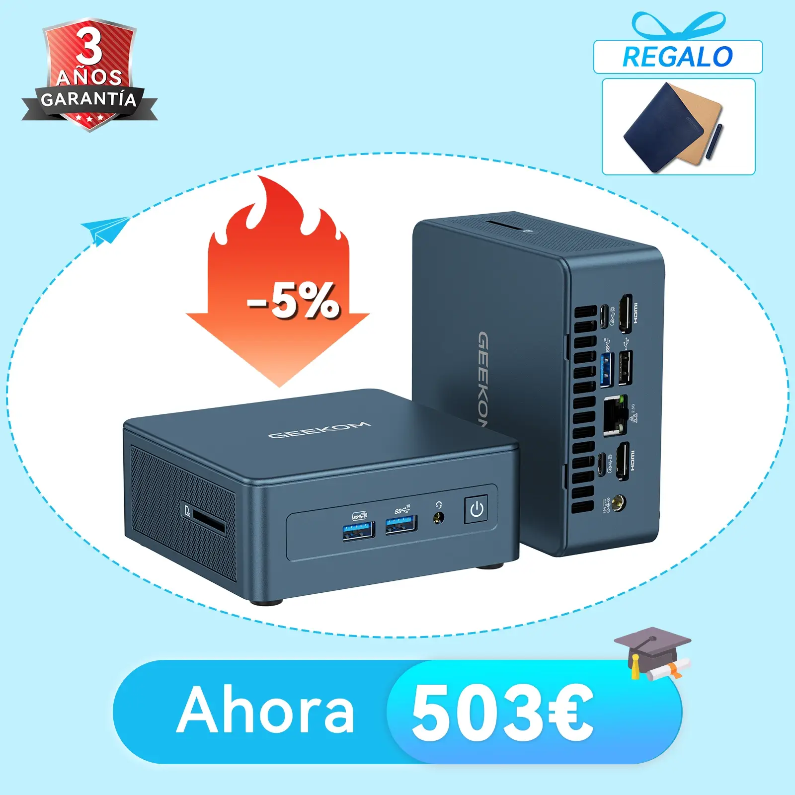 GEEKOM IT12 Mini PC – Potente con Intel Core i7-1280P o i5-12450H