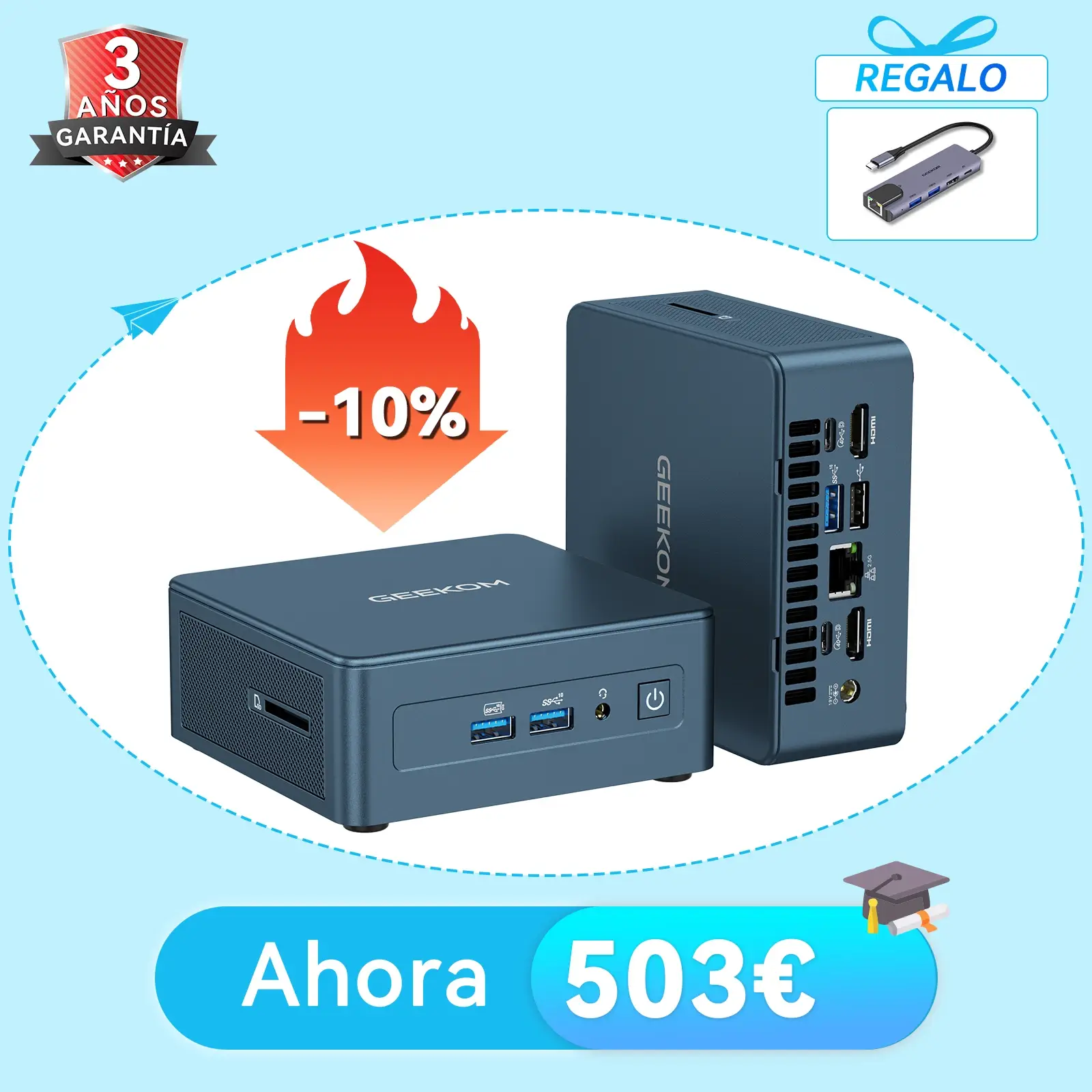 GEEKOM IT12 Edición 2026 Mini PC con Intel® Core™ i5-12450H