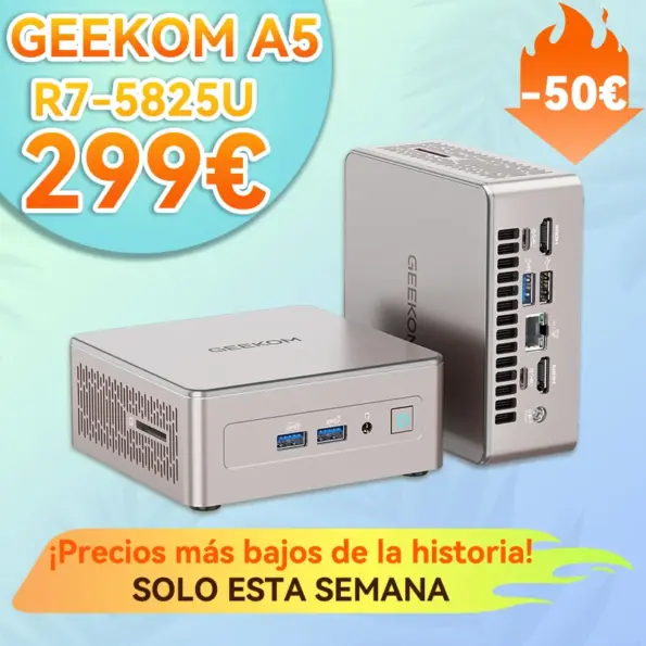 GEEKOM A5 Mini PC con AMD Ryzen™ 7 5825U