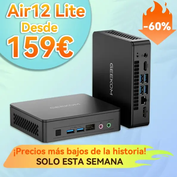 GEEKOM Air12 Lite Mini PC con Procesador Intel® N150 | N100