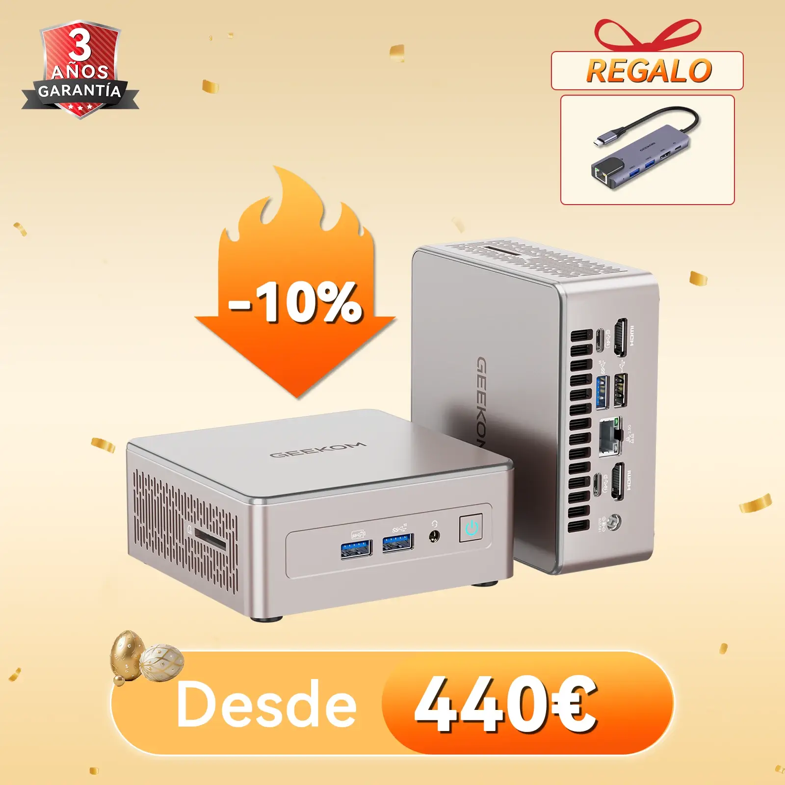 GEEKOM A5 Mini PC: Potente con AMD Ryzen 5 7430U y Gráficos Vega 7
