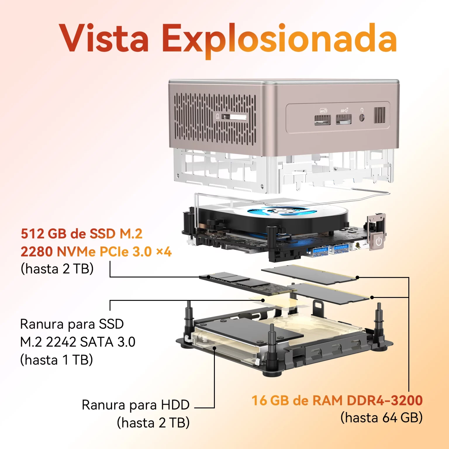 GEEKOM A5 2025 Vista Explosionada