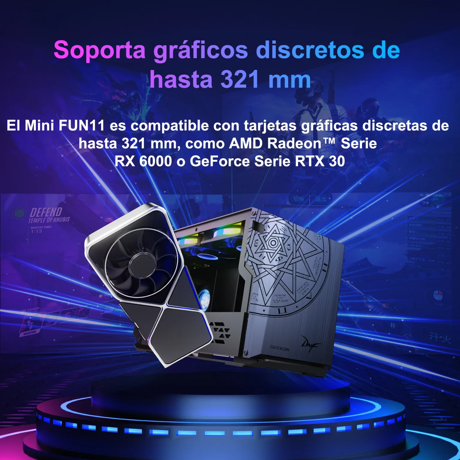 GEEKOM Mini FUN11 soporta gráficos discretos de hasta 321 mm
