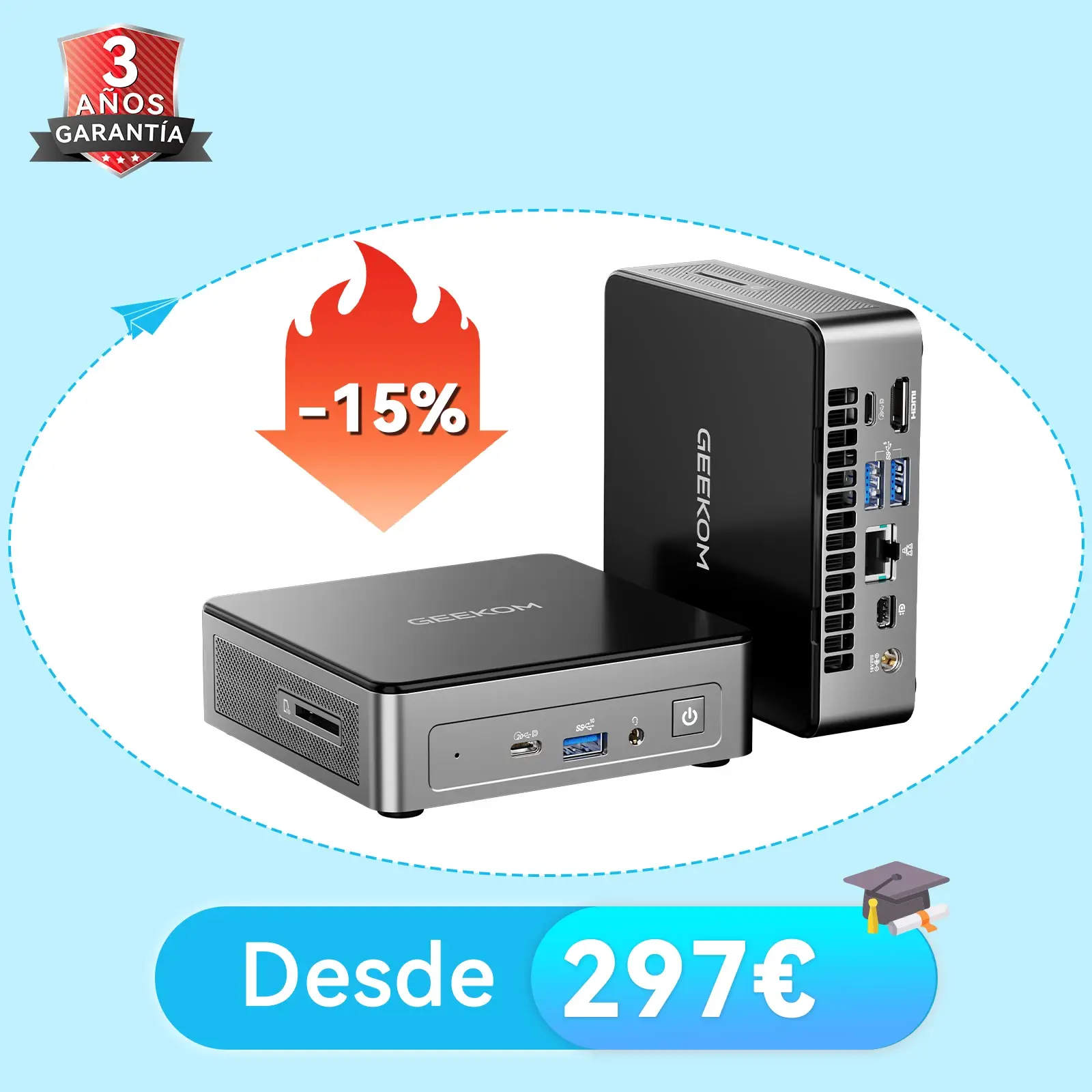 Mini PC PT7505 : GEEKOM Air12 con Intel® Pentium® Gold 7500
