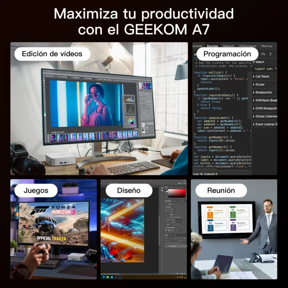 5 escenarios de uso para GEEKOM A7 Mini PC