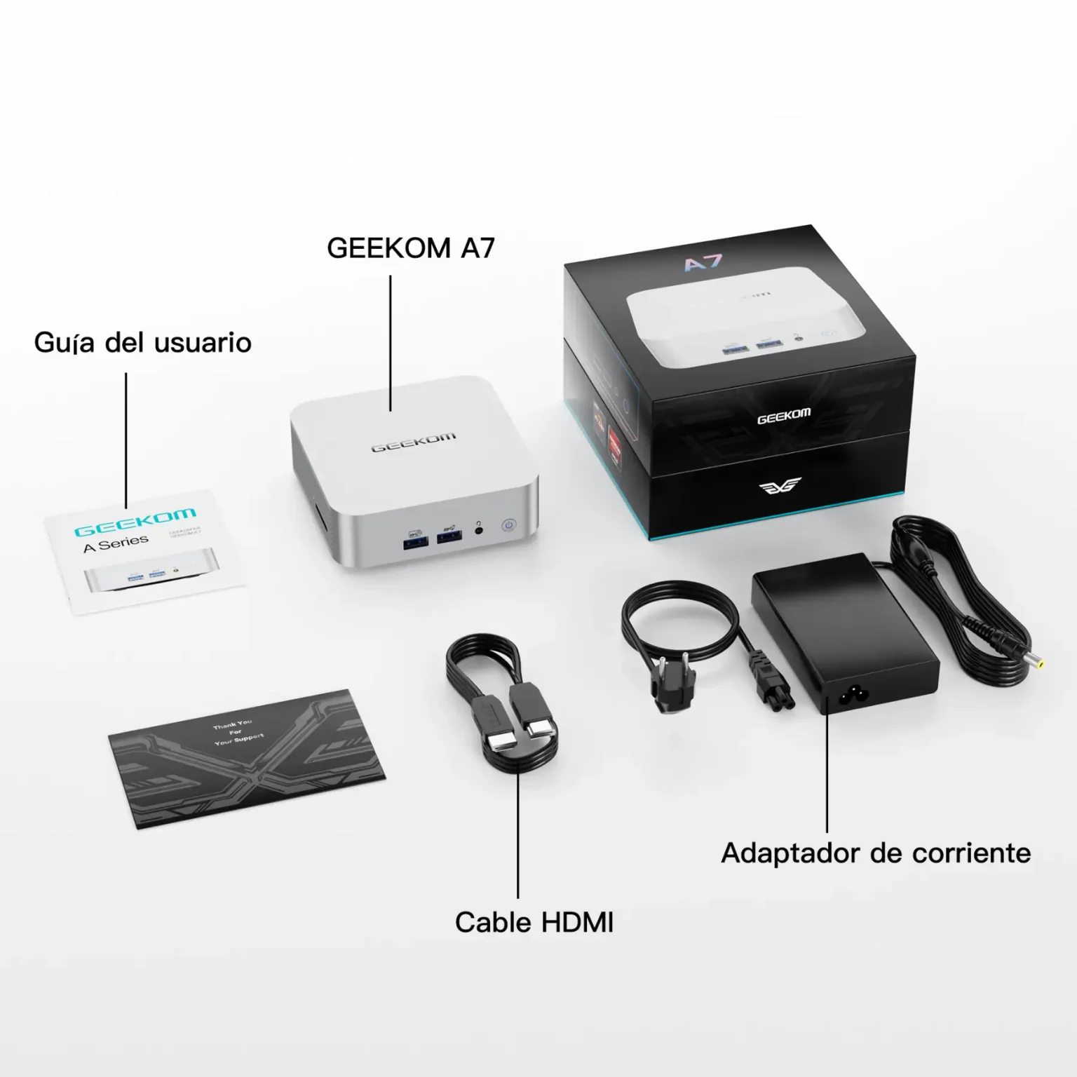 Lista de envases GEEKOM A7 Mini PC