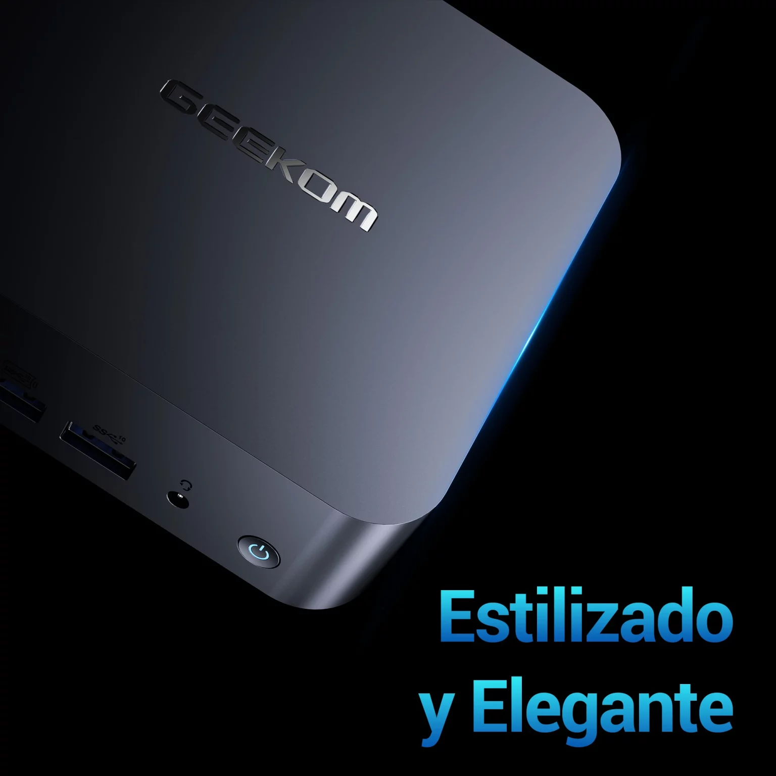 esterno de GEEKOM GT12 Pro Mini PC es Estilizado y Elegante