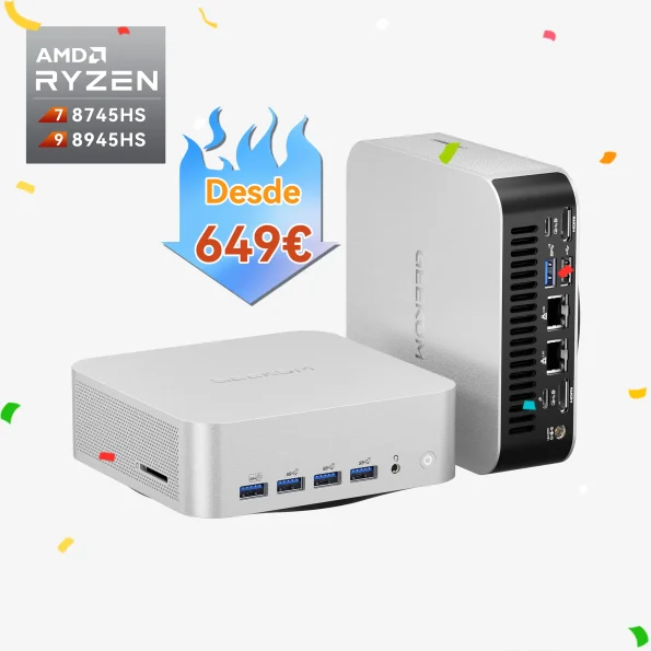 GEEKOM A8 Max Mini PC con IA AMD Ryzen™ 9 8945HS o Ryzen™ 7 8745HS