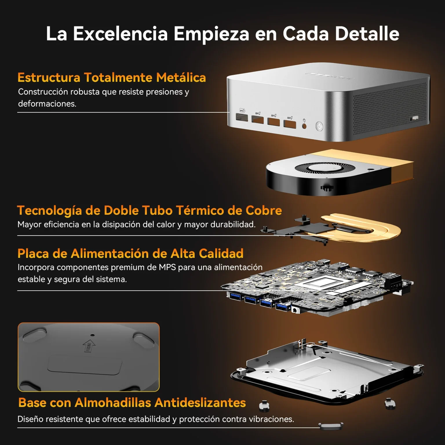 Detalles del GEEKOM A8 Max Mini PC