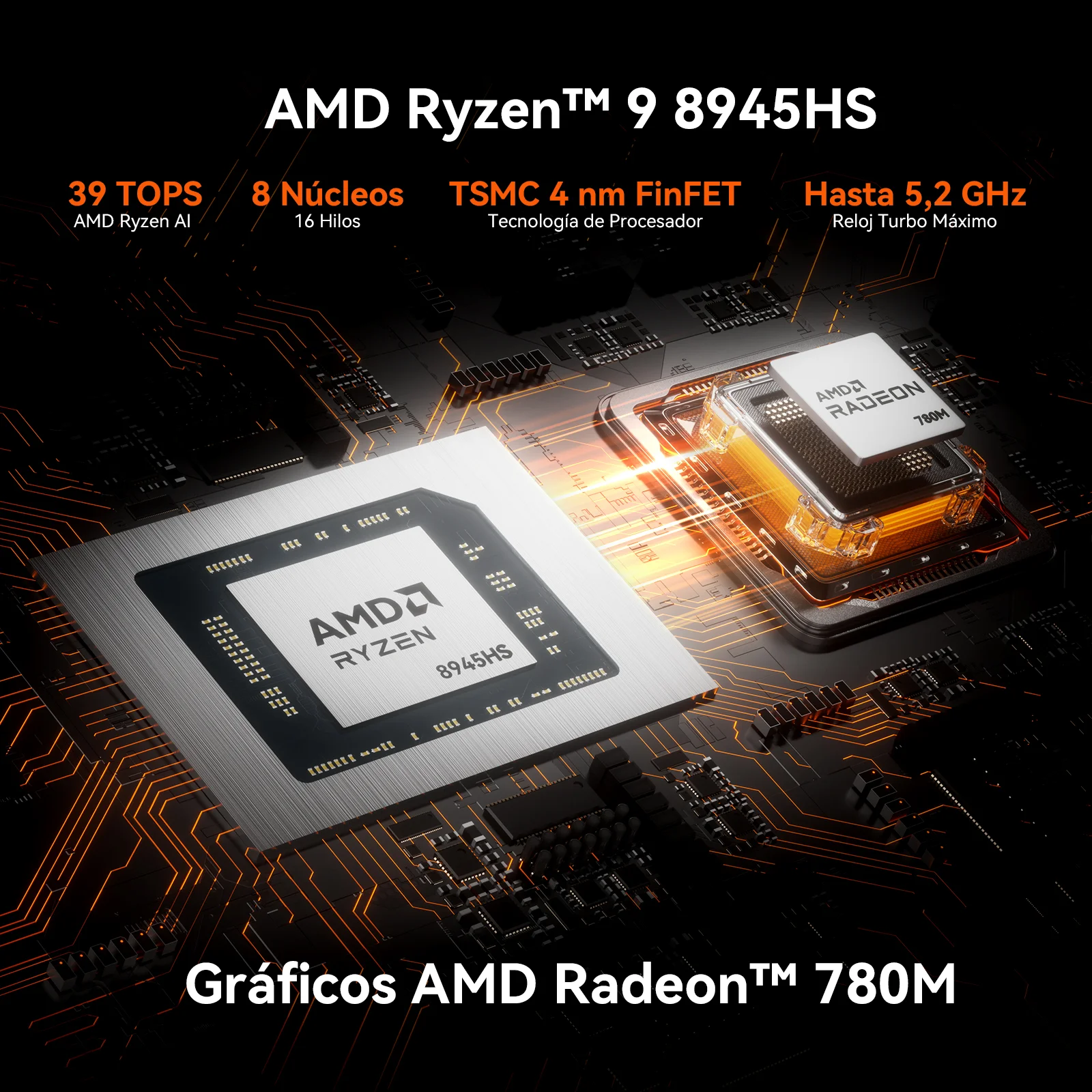 PC Desktop Mini A8 Max GEEKOM Ryzen 9-8945HS