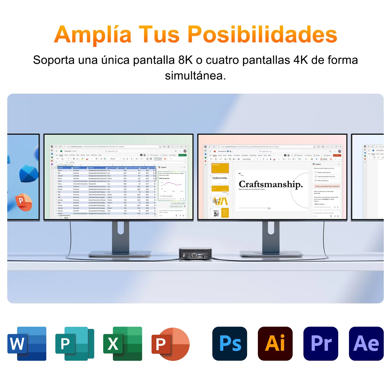 GEEKOM A6 Mini PC Soporta Múltiples Pantallas