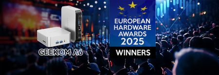 GEEKOM A6 premiado como Mejor PC en los European Hardware Awards 2025