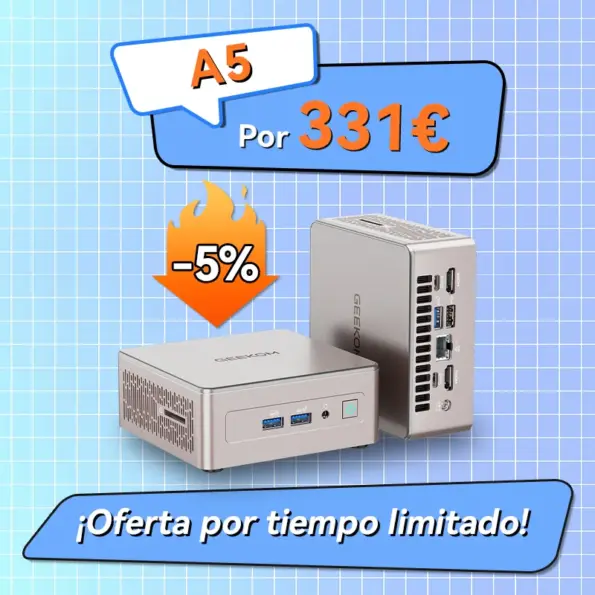 GEEKOM A5 Mini PC con AMD Ryzen™ 7 5825U | AMD Ryzen™ 5 7430U