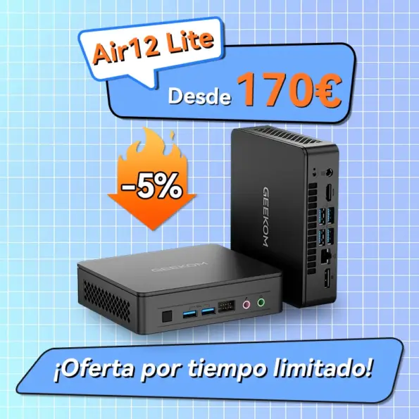 GEEKOM Air12 Lite Mini PC con Procesador Intel® N150 | N100
