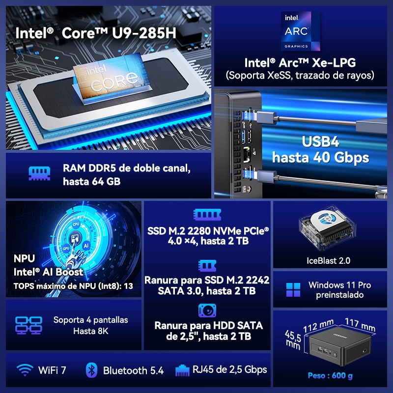 Características Principales del GEEKOM IT15 Mini PC 800x800 Características Principales del GEEKOM IT15 Mini PC
