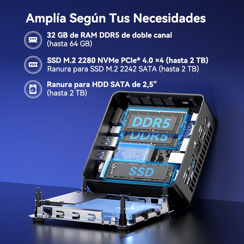 GEEKOM IT15 Mini PC con HDD - Amplía según tus necesidades - 800 800