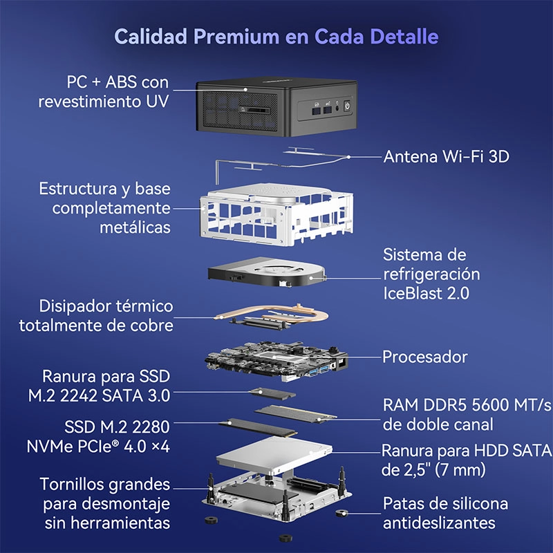 GEEKOM IT15 Mini PC con HDD - Calidad premium en cada detalle - 800 800