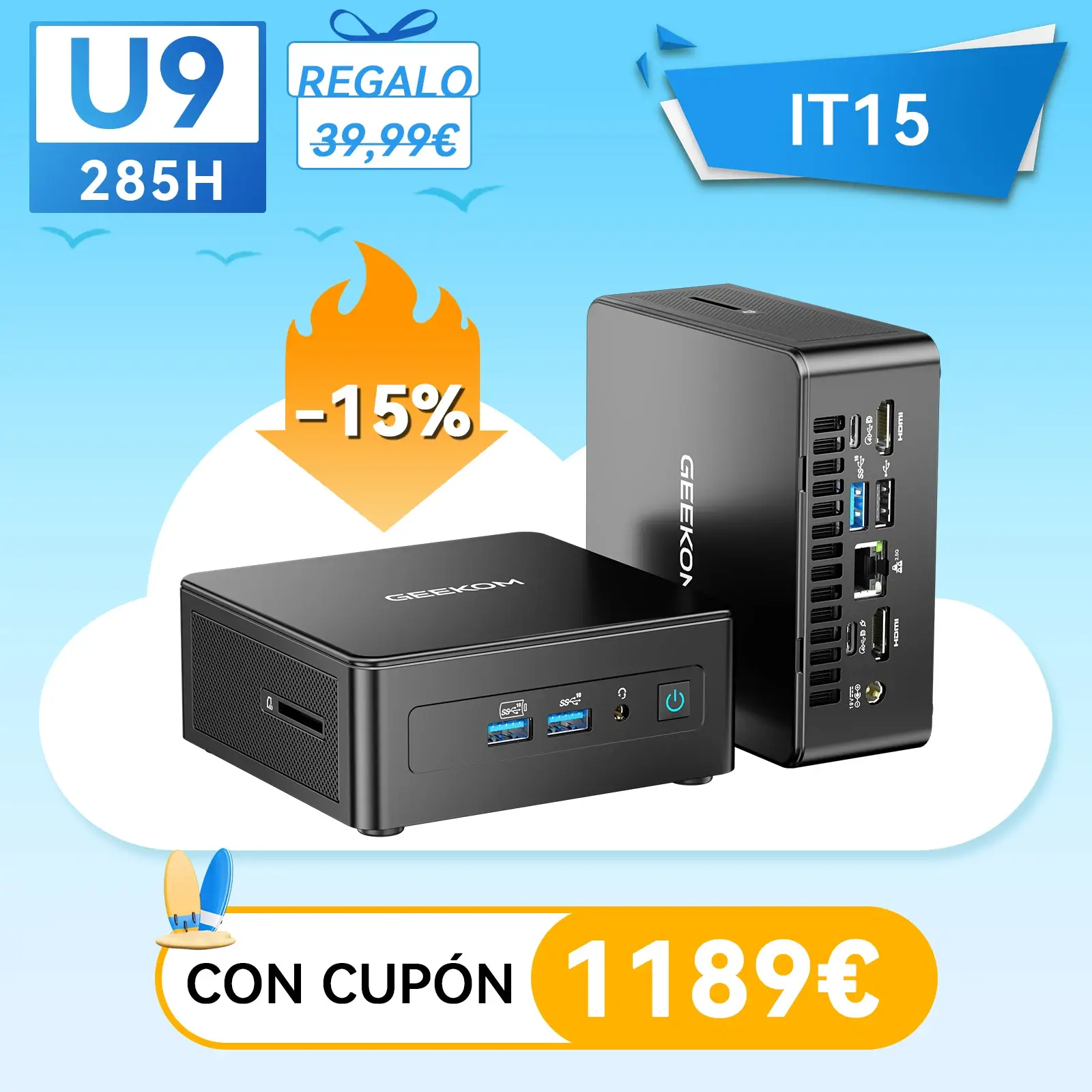 GEEKOM IT15 Ultra AI ミニPC GEEKOM IT15 Mini PC con Intel Core Ultra: potente, compacto y