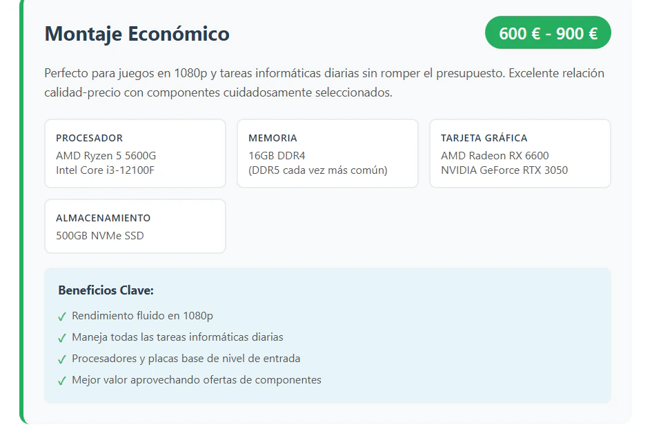 Montaje de PC 600-900euros