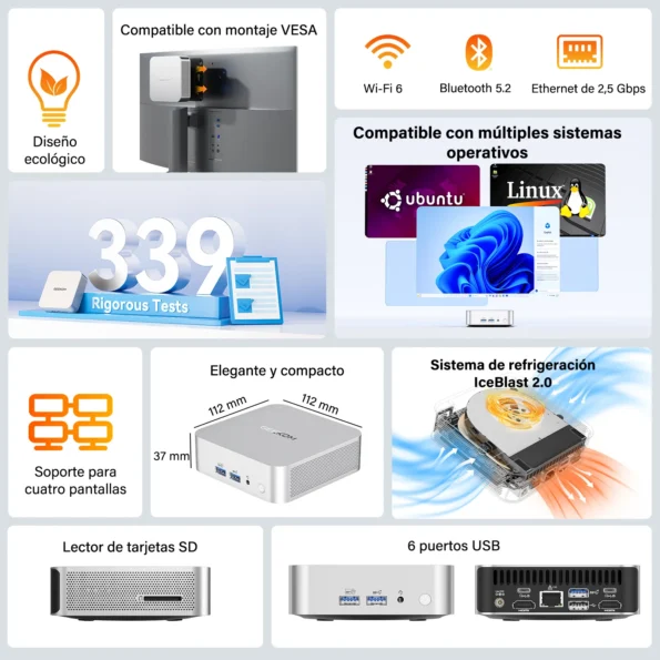 Características principales del GEEKOM A5 Pro Mini PC