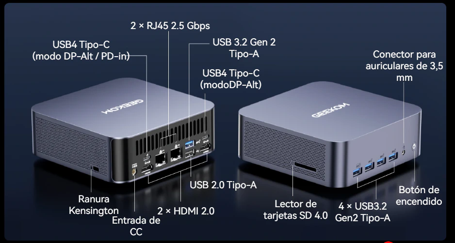 geekom mini pc gt2 mega puertos