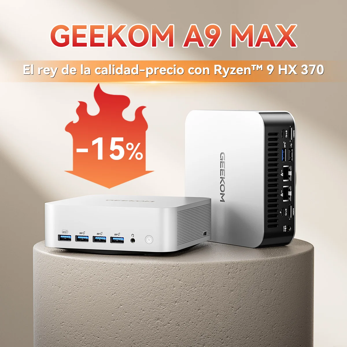 ⚡GEEKOM A9 Max AI Mini PC con AMD Ryzen™ AI 9 HX 370