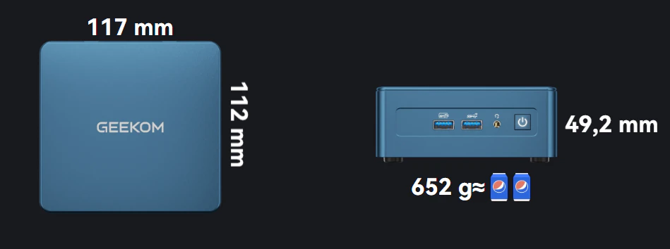geekom mini pc it13 muy fáciles de transportar