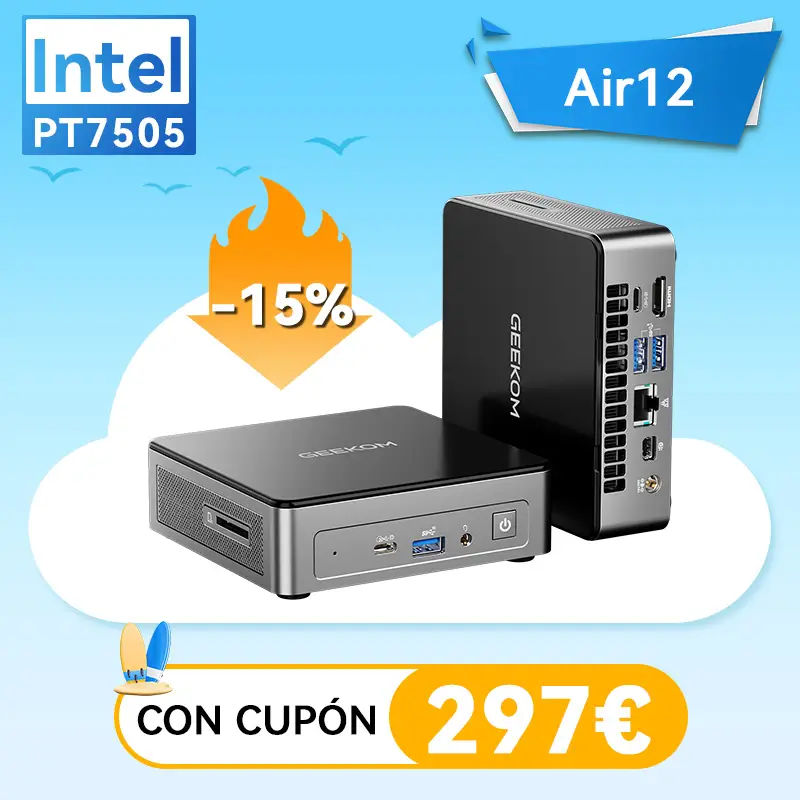Mini PC PT7505 : GEEKOM Air12 con Intel® Pentium® Gold 7500