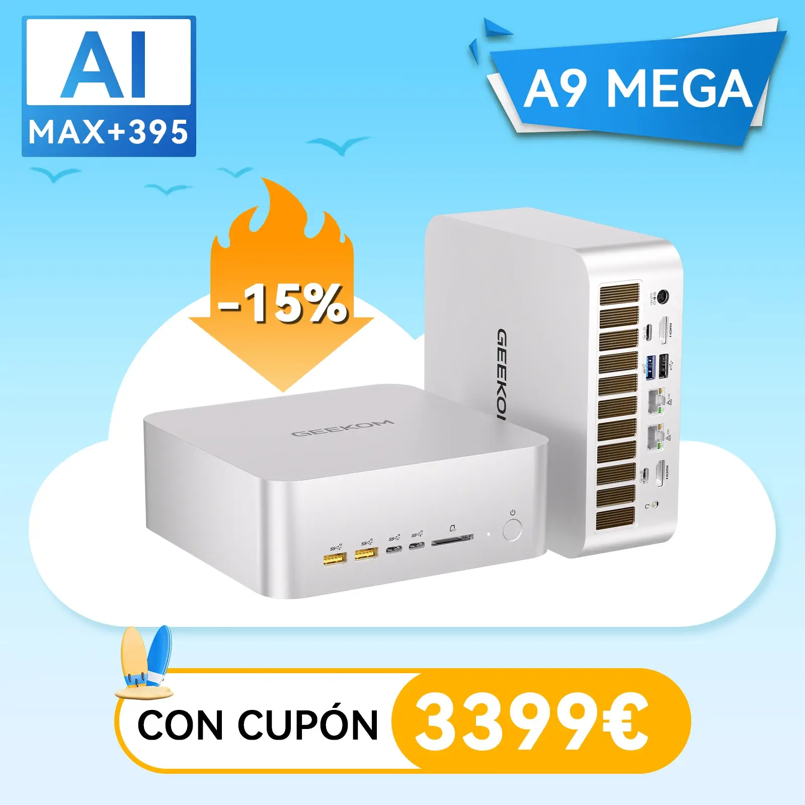 GEEKOM A9 Mega AI Mini PC con AMD Ryzen AI Max+ 395 - GEEKOM España