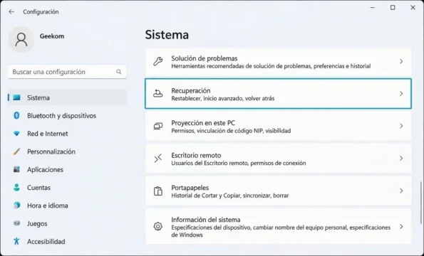 Restablecer este ordenador